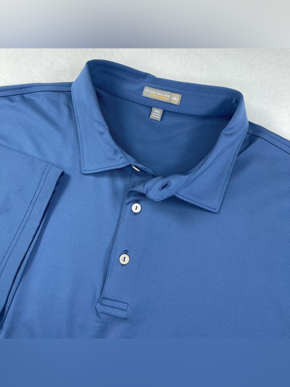 Peter Millar Summer Comfort Polo Shirt Mens 3XL Blue Short Sleeve Performance